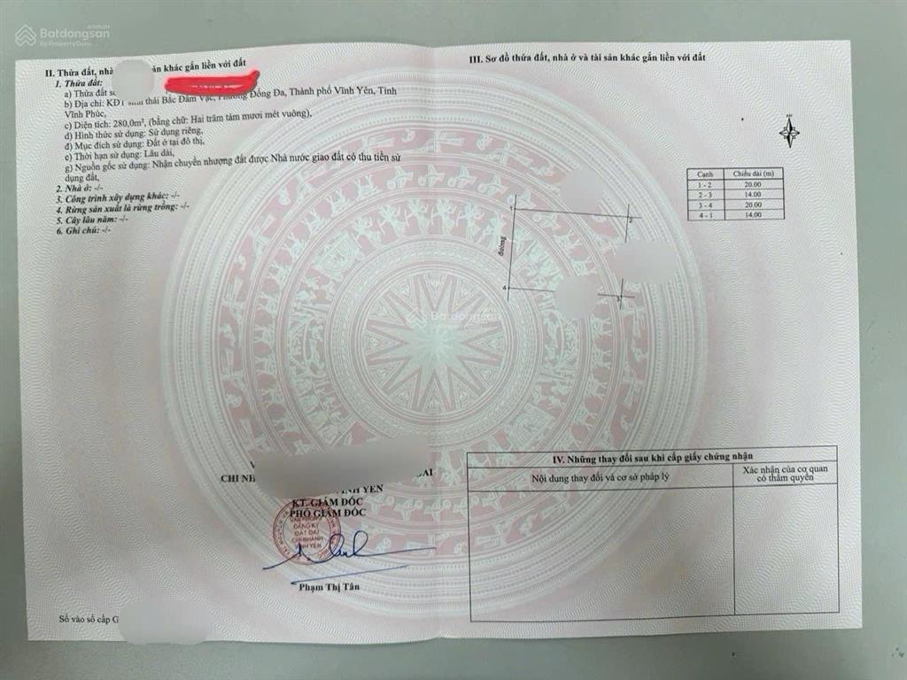 Bán lô đất biệt thự đơn lập bắc đầm vạc, vĩnh yên 280m2 0987 673 ***