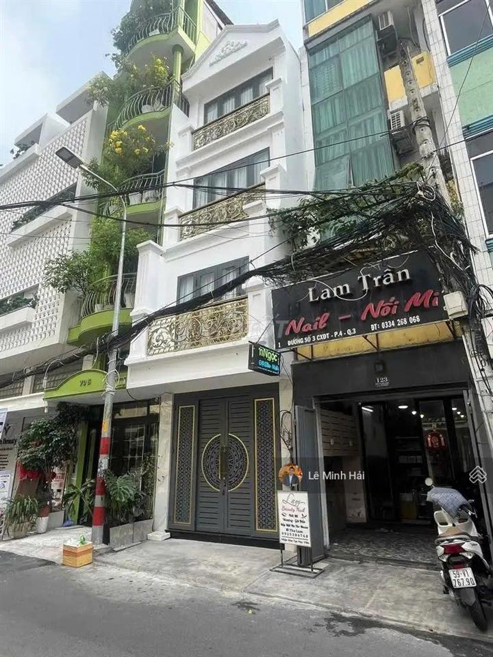 Chỉ 15,5 tỷ  có ngay nhà mới 4 tầng mặt tiền đs3  cư xá đô thành. quận 3  dt 3 x 10m (30m2)