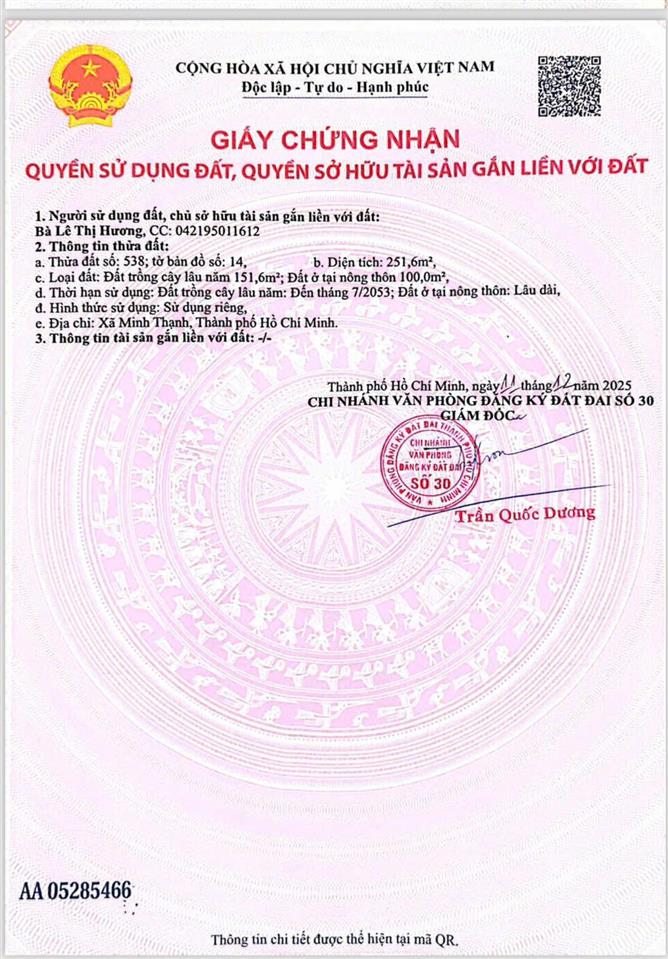 Đất minh thạnh  tphcm 500m2 (10*50)tc 100m2, 195 triệu sở hữu. sổ sẵn, nhựa 32m