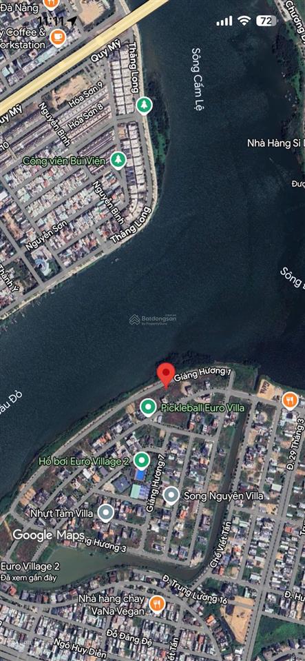 Bán cặp đất 550m2 đường giáng hương 1 view sông hàn, euro village 2