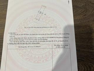 Siêu phẩm 2 mặt tiền 66,5m² kính nỗ, uy nỗ, đông anh 66,5m² (mt 4m hậu 4m, vuông)