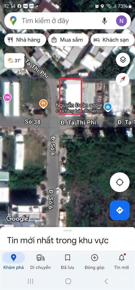 Góc mặt tiền tạ thị phi và đường số 38 khu tái định cư ung bướu
