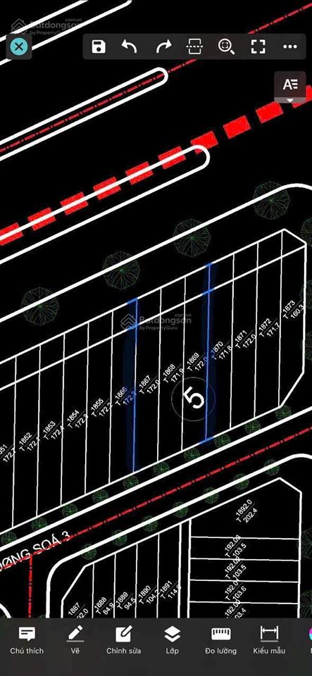 2 mặt tiền võ nguyên giáp và đường số 1 kdc diệu hiền có 3 nền liền kề