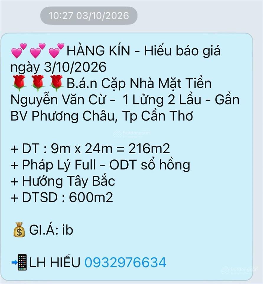 Hàng kín giá tốt ib  nguyễn văn cừ nối dài  kdc hồng phát ab