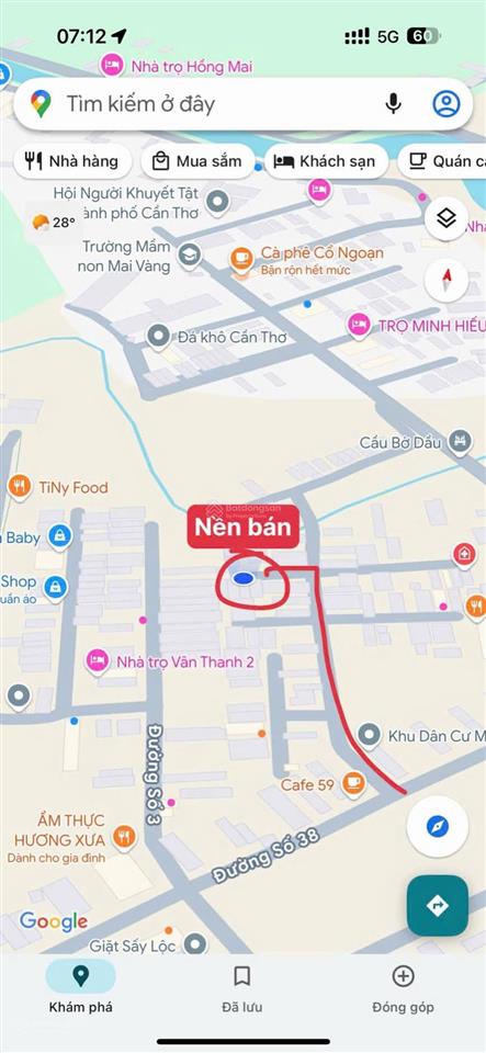 Nền xây trọ cách đại học fpt 500 mét kdc mặt trời đỏ