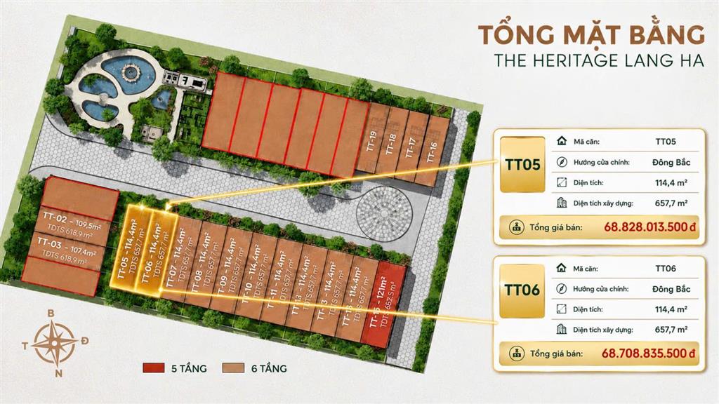 Quỹ ngoại giao liền kề giá tốt chiết khấu sâu  the heritage 29 láng hạ 6 tầng 1 tum 1 hầm sẵn sổ