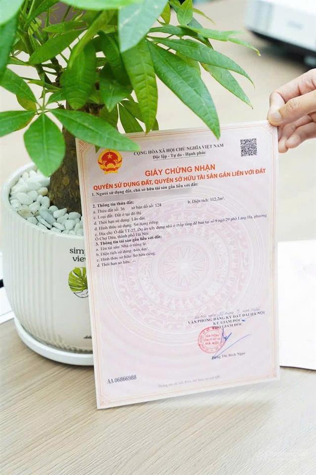Quỹ ngoại giao liền kề giá tốt chiết khấu sâu  the heritage 29 láng hạ 6 tầng 1 tum 1 hầm sẵn sổ