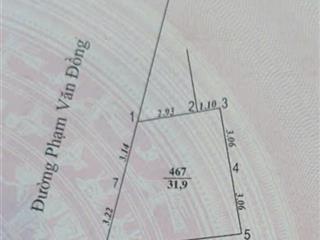 Chính chủ bán đất mặt phố phạm văn đồng, lô góc, vỉa hè rộng, 32m, mặt tiền siêu rộng, nhỉnh 12 tỷ