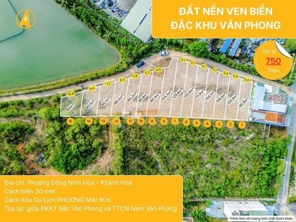 Đất biển khu kinh tế vân phong gần bãi tắm dốc lết  khu du lịch phương mai vừa khởi công chỉ 750tr