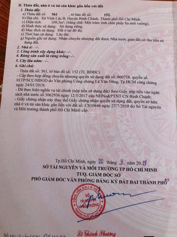 Đất bán gấp 8x14m full thổ cư, 2/ đường cây cám vlb, bình chánh. sổ riêng, vay ngân hàng được