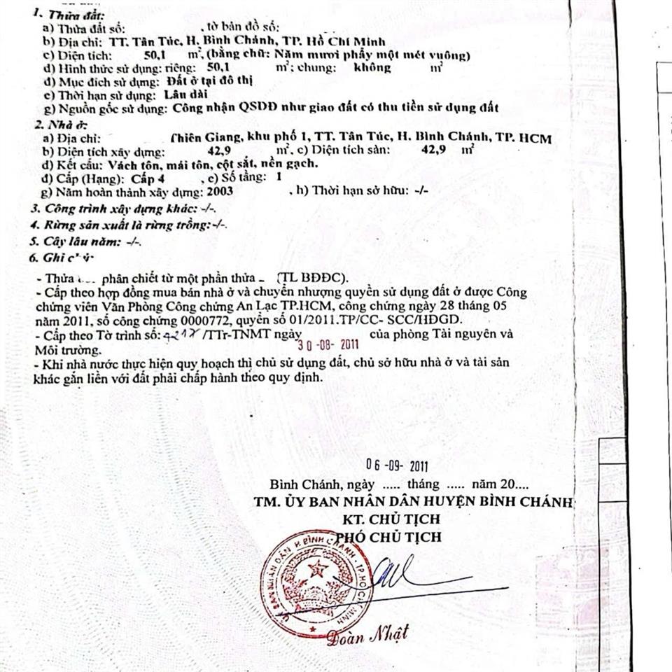 Nhà cấp 4 mtkd cách chợ đệm 200m. shr, hoàn công, vay ngân hàng được
