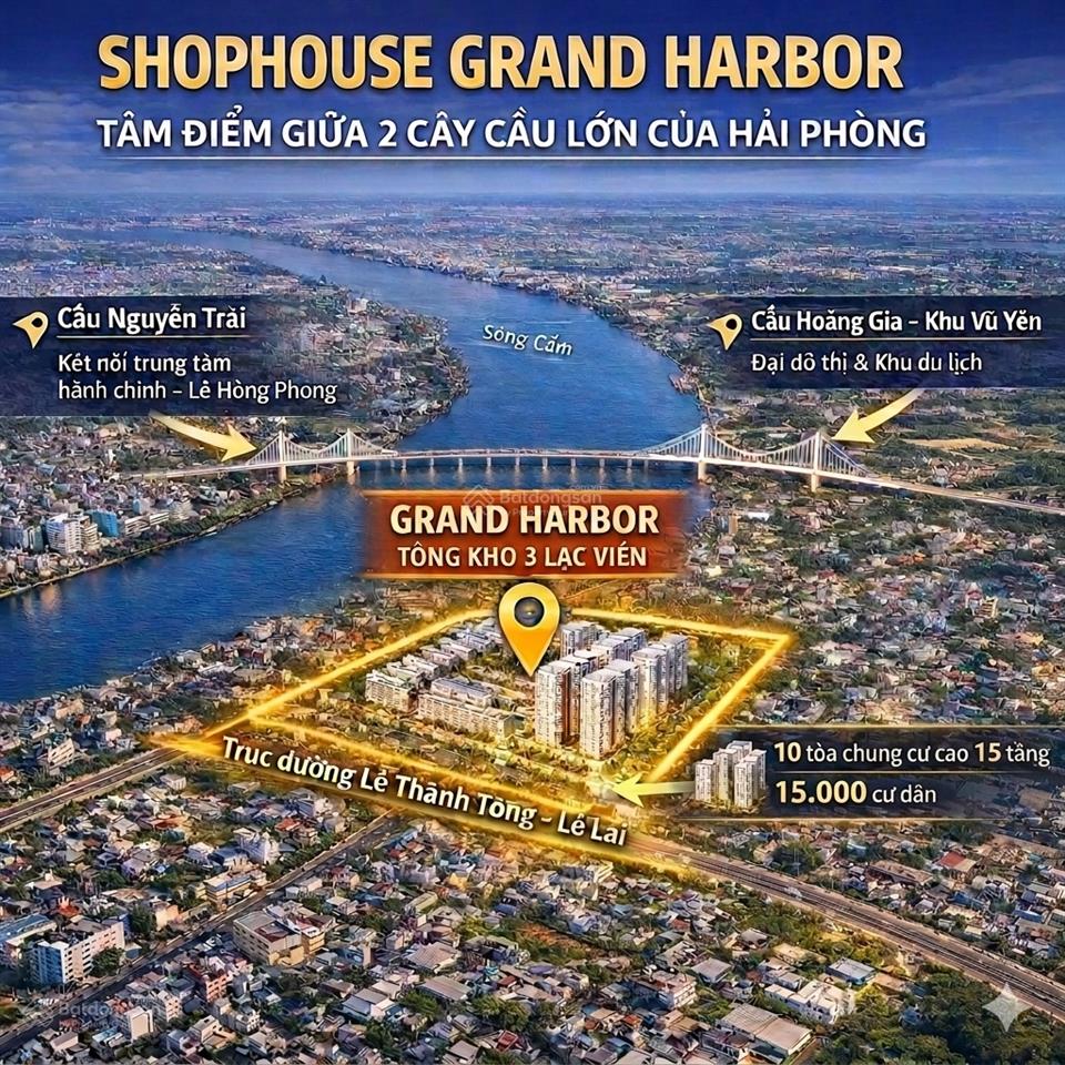 Siêu phẩm đầu tư shophouse trung tâm hải phòng sát 10 tòa chung cư, 78m2, mt 6m, 7 tầng, 14.6 tỷ