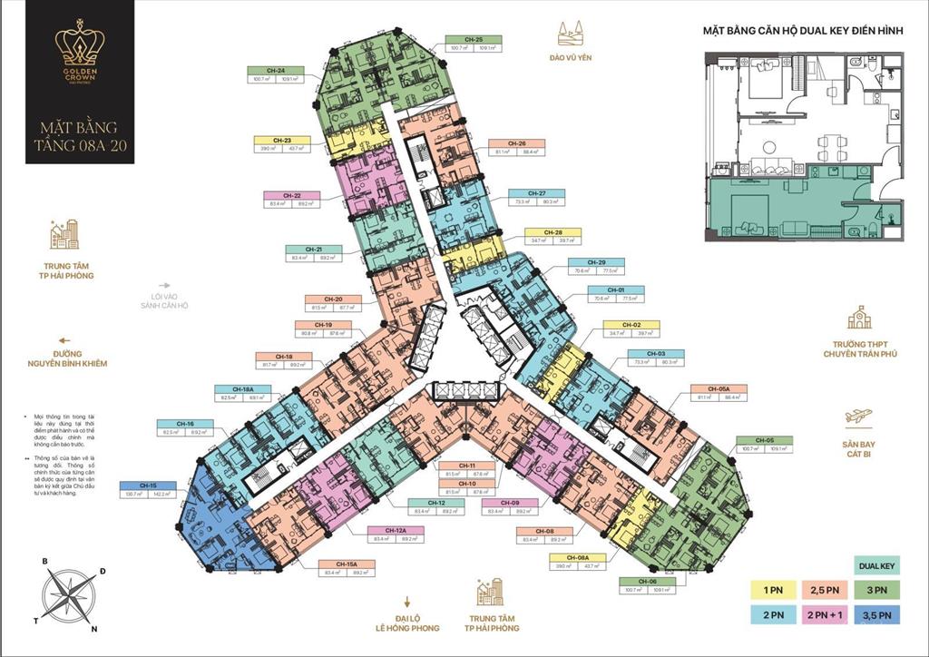 2pn golden crown hải phòng | view vũ yên thoáng đẹp | chỉ hơn 900 triệu nhận nhà cuối năm