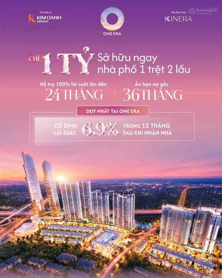 One era sở hữu nhà phố, shophouse chỉ với 1tỷ đồng  hỗ trợ lãi suất 0%, ân hạn gốc 36 tháng