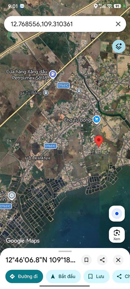 Bán lô vạn ninh  gần chợ tu bông 93m2 full thổ  1 tỷ 541
