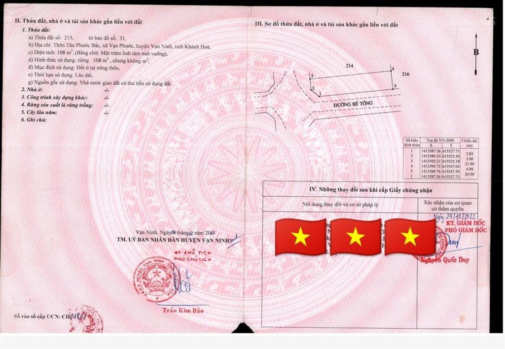 Bán lô vạn phước  vạn ninh 108m2  16.2tr/m2