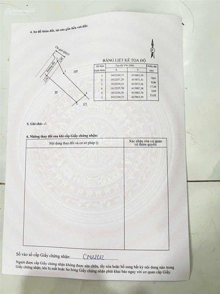 Bán đất thôn hải triều xã tu bông 162m2  gía 18tr/m2