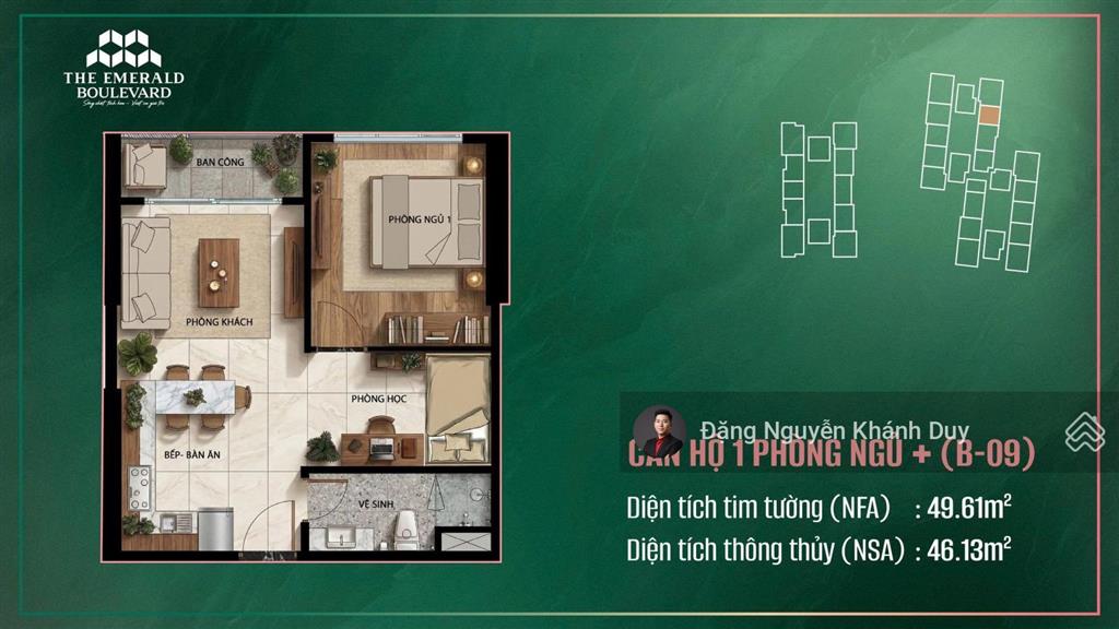 Booking ưu tiên chọn căn 1pn+ dự án emerald boulevard bốn mặt view sông  full nội thất cao cấp