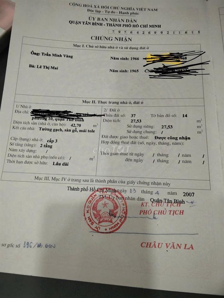 Bán nhà chính chủ ( ko tiếp mô giới)
