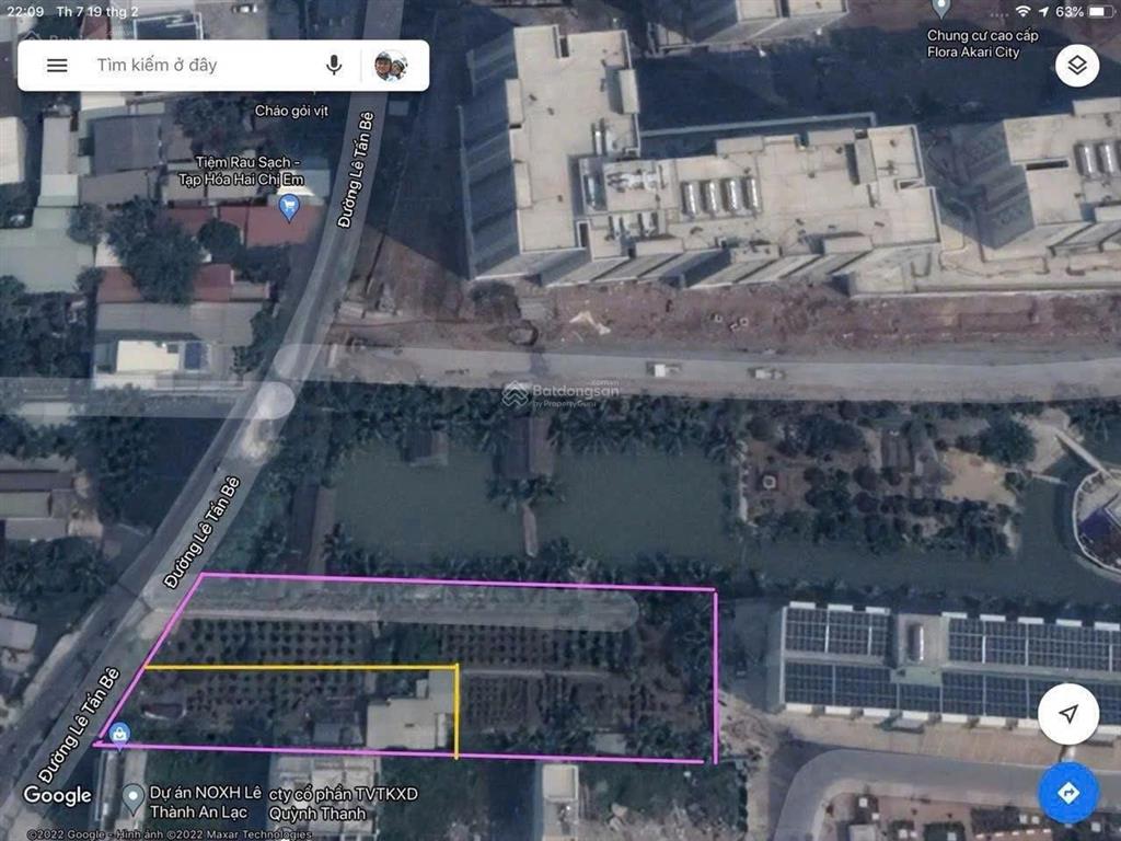 Quỹ đất 1.907,7m sát chung cư lê thành 221 lê tấn bê, p. an lạc, tp.hcm | 188,86 tỷ
