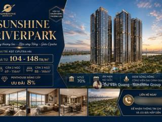 Dự án mới nhất tại kđt ciputrasunshine river parkgiá từ 104tr/m2+dt 63m270m290m2100m2140m2