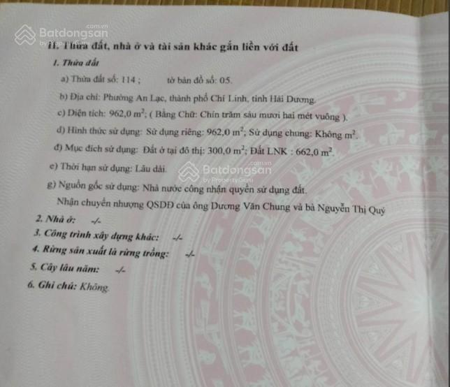 Chính chủ. bán nhà riêng & đất tại phường lê đại hành, hải phòng (phường an lạc, tp chí linh cũ)