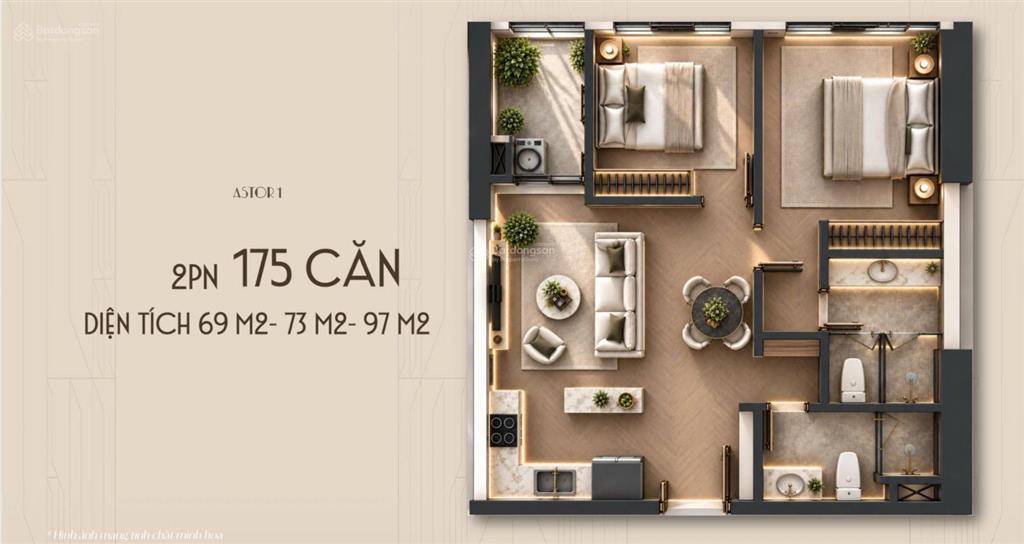 Căn hiếm 2pn 69m2, tầng đẹp, view thoáng astor 1. ck 16%, miễn phí 36 tháng phí qlvh