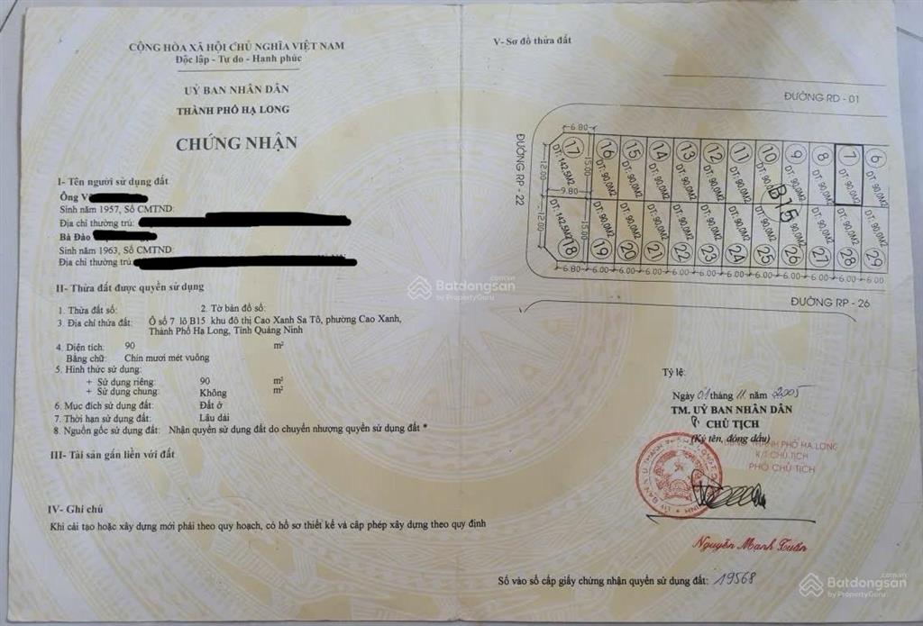 Bán đất cao xanh hà khánh a hạ long quảng ninh trục 21m