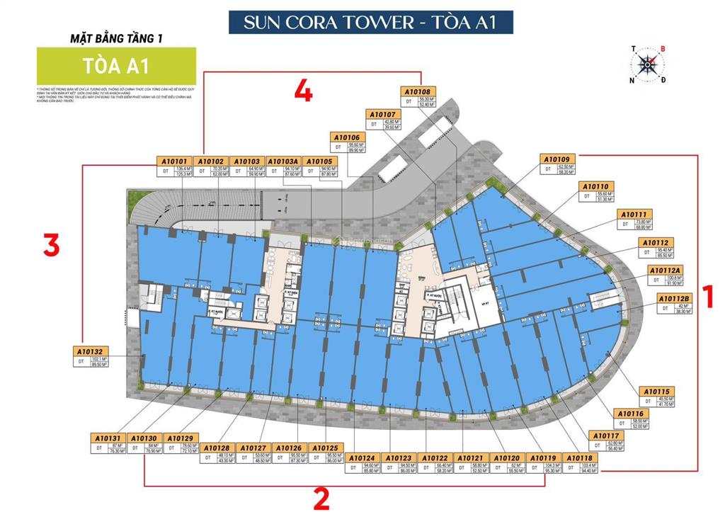 Nóng chính thức nhận booking shop khối đế sun cora tower, đặc biệt sở hữu lâu dài