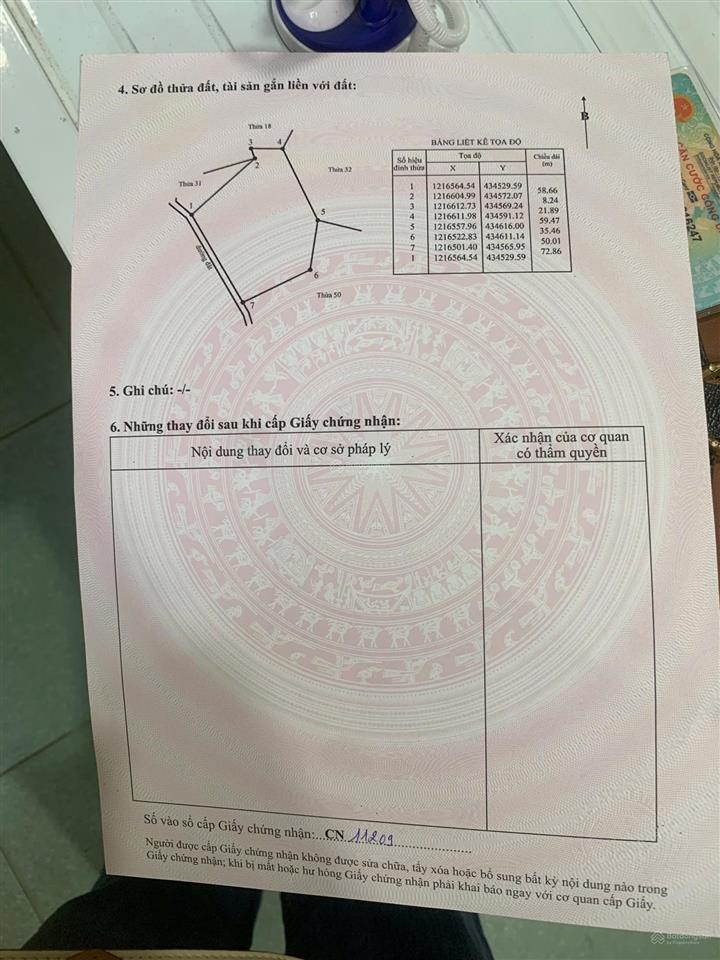 Bán đất vườn trồng thanh long, ở xã hàm cần, 820 triệu, 60000m2