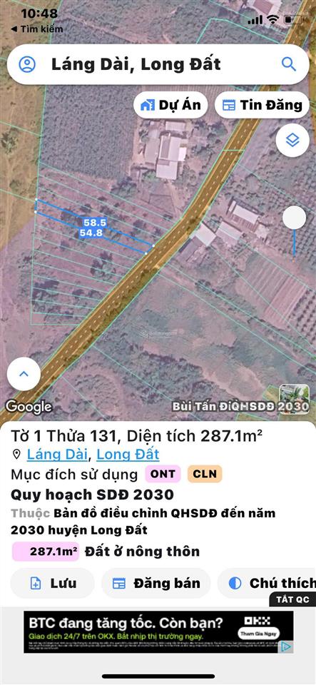 Bán đất tại láng dài, đất đỏ, hồ chí minh, 680 triệu, 287.1m², view đẹp, chủ cần tiền bán gấp