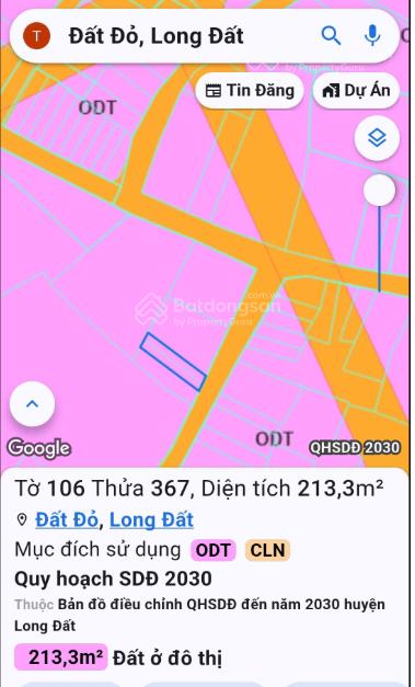 Bán đất tại đường hai bà trưng, tt đất đỏ, 1,65 tỷ, 213,3 m2, hàng hiếm giá siêu hời
