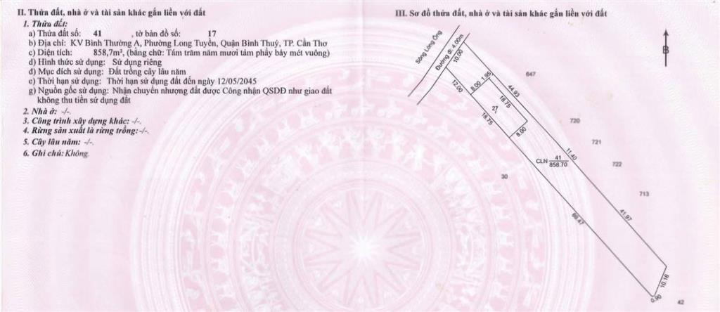 1008m² đất mặt tiền đường tô vĩnh diện, sau lưng đại học fpt thành phố cần thơ