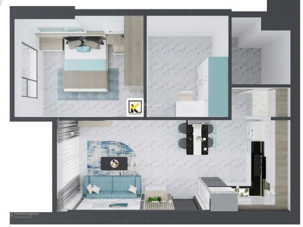 Cho thuê căn 55m2 2pn 1wc full nội thất cao cấp giá 7tr5, 3 máy lạnh, view không chắn