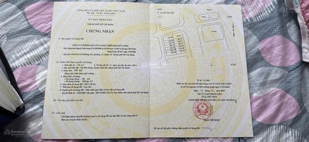 Bán nền cotec phú xuân 100m2, giá 3,7 tỷ.  0938 303 *** lợi