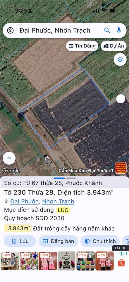 Cần bán gấp 4000m2 đất lúa ở xã đại phước