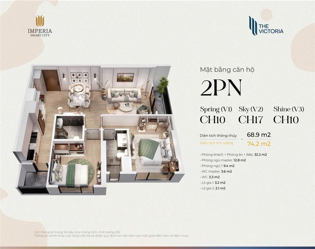 Ch 2pn 2wc 68m2 cắt lỗ sâu 500tr tại the victoria nhận nhà t6/2027 ạ