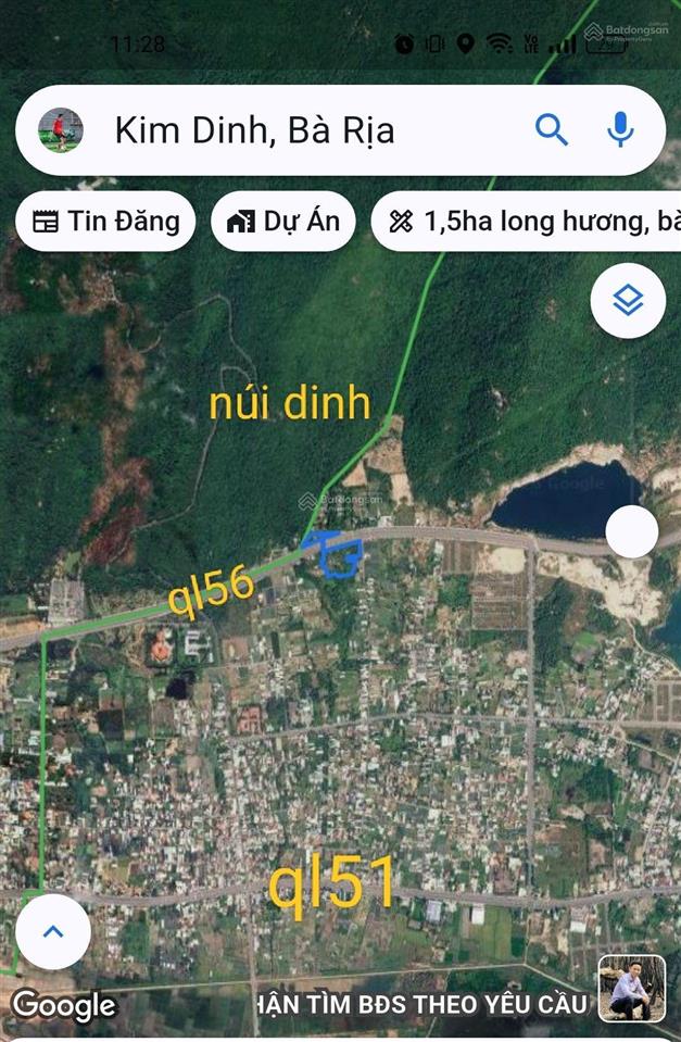 Bán 1,5ha mặt tiền ql56 kim dinh  bà rịa