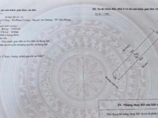 2.5 tỷ có ngay lô đất 120m2 mặt đường nhựa tại đặng cương, an dương, hải phòng