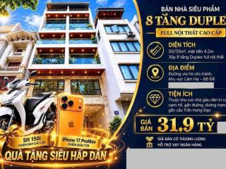 Nhà 55m2 xây 8 tầng, thang máy, full nội thất, gara ô tô, đường 12m ở lâm hạ, bồ đề, hn 31.9 tỉ