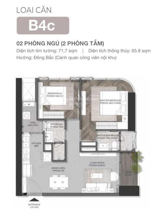 Eaton park 2pn góc tháp a5, 71,7m², view công viên hồ bơi, giá 8,6 tỷ allin