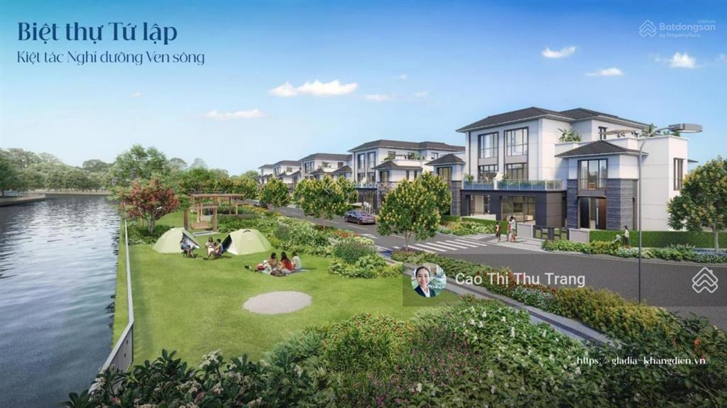 Gladia by the waters đơn lập góc diện tích lớn, 2 mặt công viên. duy nhất 1 căn 76 tỷ