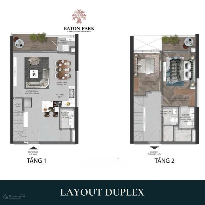 Duplex eaton park tháp forest  hai tầng riêng tư, không gian mở giữa khu đông