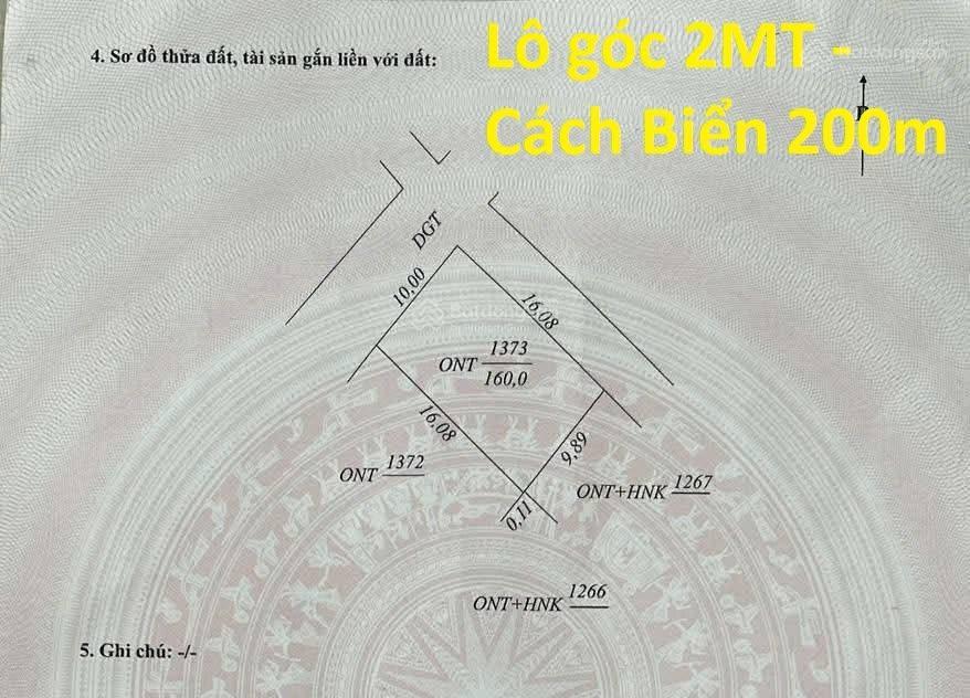 Đất biển hải ninh, lô góc 2 mặt tiền, cách biển chỉ 200m, 160m2 đất ở