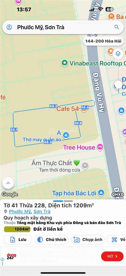 Siêu phẩm lô đất đặng vũ hỷ  sơn trà  đà nẵng.  0905 890 ***