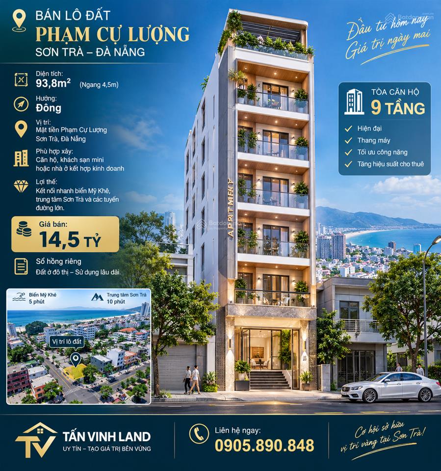 Bán lô đất mặt tiền phạm cự lượng  sơn trà  đà nẵng 0905 890 ***