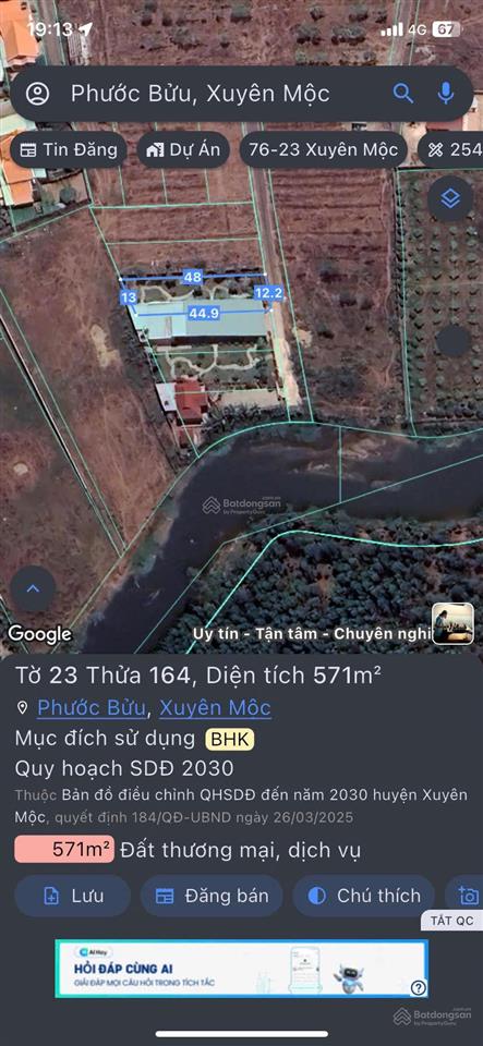 Bán đất tại thị trấn phước bửu, giá 6 tỷ, diện tích 1.500 m2, view đẹp