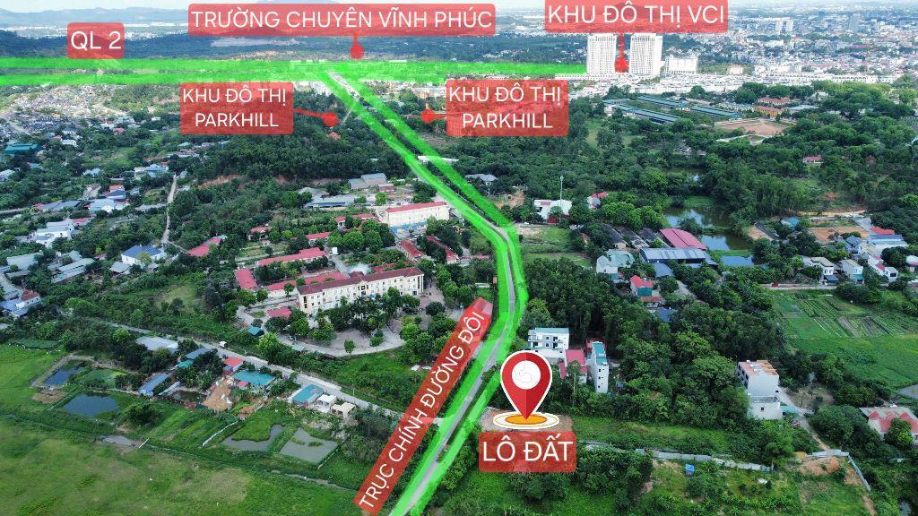 Bán lô đất trục chính đường đôi 24m tại Định Trung, Vĩnh Yên DT 160m2 MT 5,5m giá 1,85 TỶ 0988296228