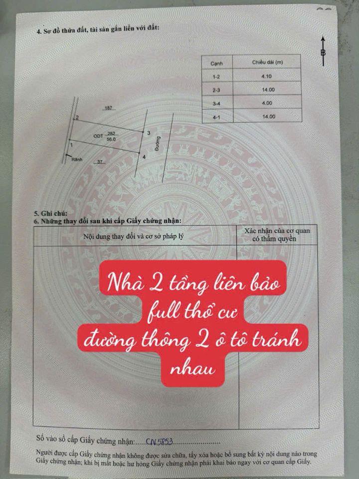  Bán nhà 2 tầng tại Liên Bảo, Vĩnh Yên DT 56m MT 4,1 m đối diện bv đa khoa 2,55 tỷ có TL 0988296228