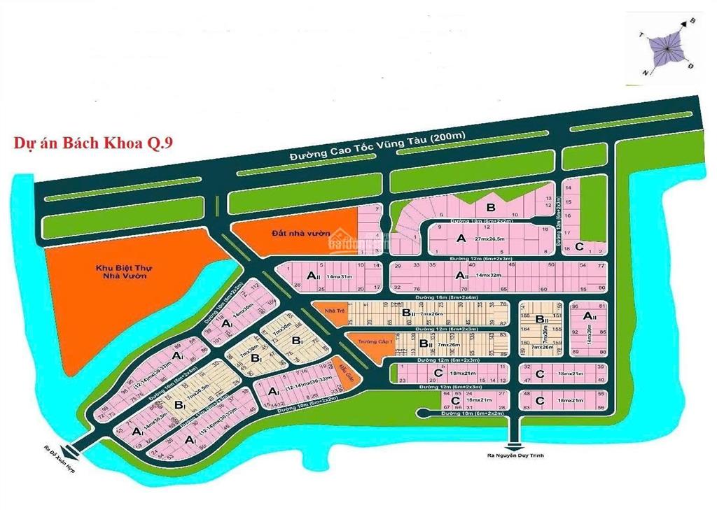 Bán lô biệt thự đẹp kdc bách khoa, quận 9  đường nội khu rộng  khu dân cư quy hoạch đồng bộ